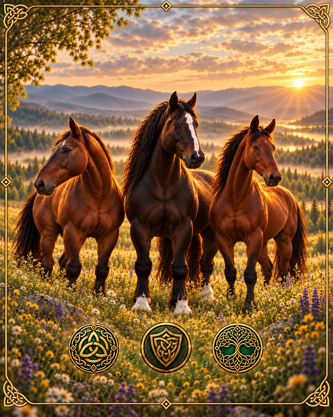 Shaman, Smokey, and T.J. Horse Medicine Card opening portrait