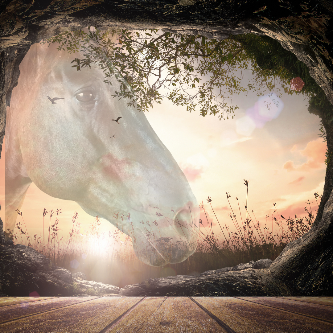 Shaman framed by tree roots representing grounding and spiritual wisdom